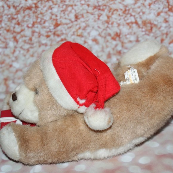 Vintage 1989 Prestige Toy Corp Plush Teddy Bear Laying On Belly With Package - Picture 4 of 7